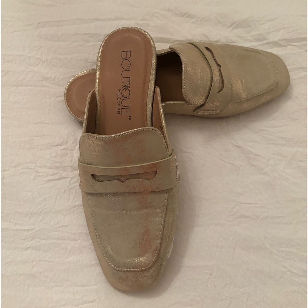 Gently loved gold mules by corky’s size 8